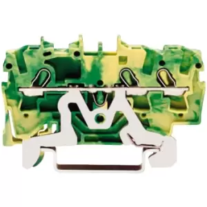 WAGO 2002-1407 4 Conductor Ex e II Ground Terminal Block Green-yellow