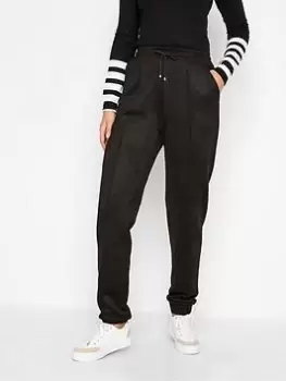 Long Tall Sally Black Suede Jogger, Black, Size 12, Women