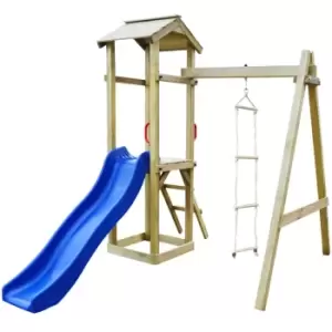 Vidaxl Playhouse Set With Slide Ladders 237X168X218cm - Wood Brown