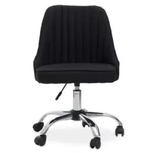 Interiors by PH Tailored Black Fabric Office Chair