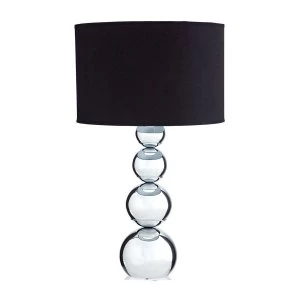 Premier Housewares Cameo Touch Table Lamp with Chrome Iron Base & Black Fabric Shade