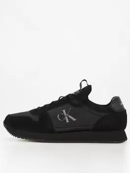 Calvin Klein Jeans Runner Sock Trainers - Triple Black, Triple Black, Size 45, Men