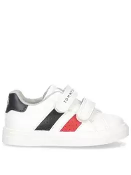 Tommy Hilfiger Boys Low Cut Velcro Trainer - White, Size 6 Younger