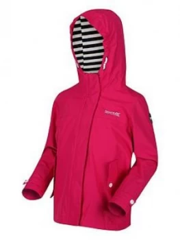 Regatta Girls Bibiana Striped Lined Hooded Jacket - Pink, Size 7-8 Years, Women