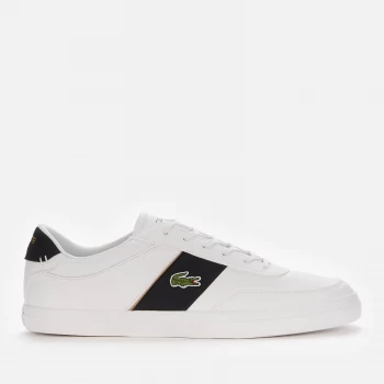 Lacoste Mens Court-Master 3196 Leather Vulcanised Trainers - White/Black - UK 8