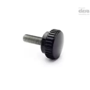 ELESA B193 Knurled grip knobs Duroplast Stainless steel threaded stud B.193/30-S