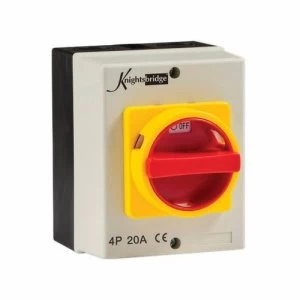 KnightsBridge 20A 4 Pole 230V-415V IP65 Industrial Rotary Isolator