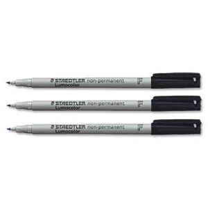 Staedtler Lumocolour 316 0.6mm Non-Permanent Universal Pen Black 1 x Pack of 10