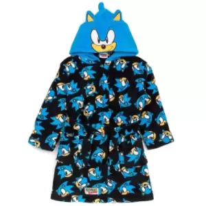 Sonic The Hedgehog Childrens/Kids Dressing Gown (6-7 Years) (Black/Blue)