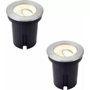 2 pack Stainless Steel IP67 Ground Light - 13W Warm White LED - Tilting Head