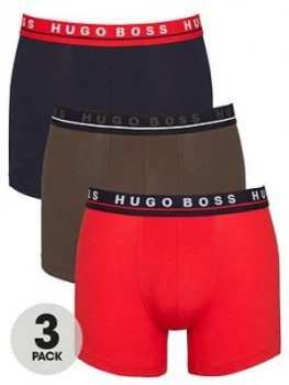 Hugo Boss 3 Pack Boxer Briefs Red/Khaki/Navy Size L Men