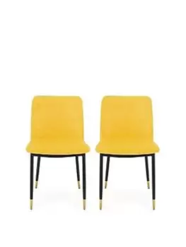 Julian Bowen Set Of 2 Delaunay Dining Chairs - Mustard