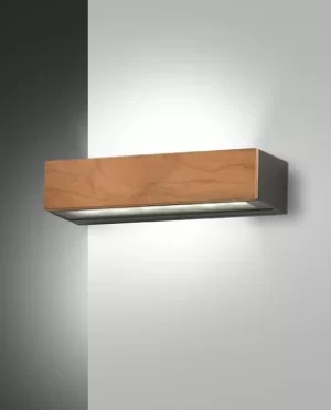 Hazel Integrated LED Wall Light Teak Wood Glass, IP65