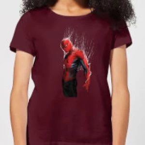 Marvel Spider-man Web Wrap Womens T-Shirt - Burgundy - S