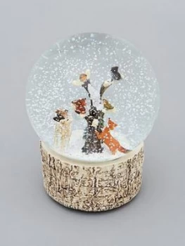 Gisela Graham Woodland Animals Musical Snow Globe Christmas Decoration