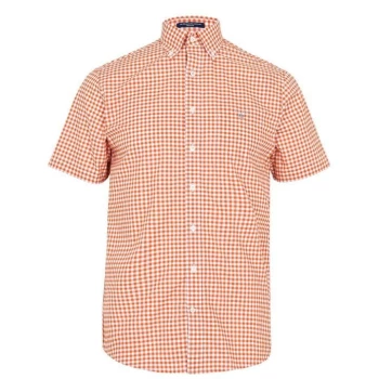 Gant Short Sleeve Gingham Shirt - Orange