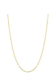 Sterling Silver Gold Small Paperlink T-Bar Necklace