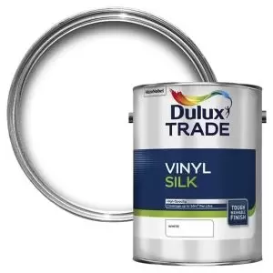 Dulux Trade White Silk Emulsion Paint, 5L