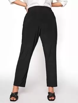 Yours Flat Front 30" Wide Leg Trouser - Black, Size 26-28, Inside Leg 32, Women