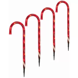 Productions Candy Cane Stake Lights - 62cm - Red and White - Set of 4 - Festive