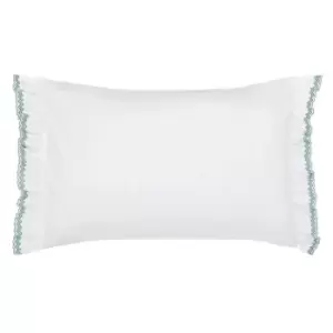 Sanderson Emperor Peony Emb Cotton Pillowcase - Green