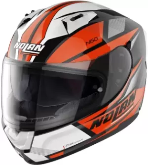 Nolan N60-6 Downshift Helmet, black-white-orange Size M black-white-orange, Size M