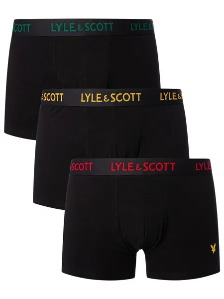 Lyle & Scott Black 3 Pack Trunks