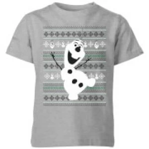 Disney Frozen Olaf Dancing Kids Christmas T-Shirt - Grey - 7-8 Years