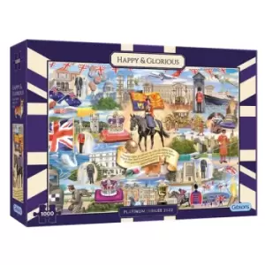 Gibsons Platinum Jubilee 2022 - Happy and Glorious 1000 Piece Jigsaw Puzzle