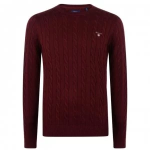 Gant Cotton Cable Knit Crew Jumper - Burg 605