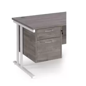 Maestro 25 2 drawer fixed pedestal - grey oak