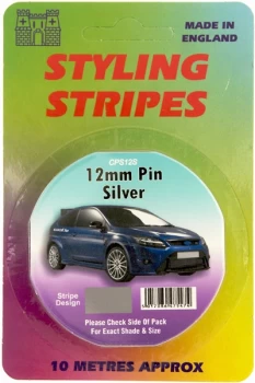 Single Stripe - Silver - 12mm - 10m Length- CASTLE PROMOTIONS- CPS12S