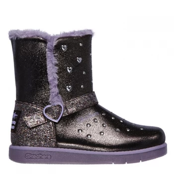 Skechers Glizy Sparkle Junior Girls Boots - Grey