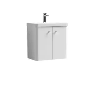 Nuie Core 600 Wall Hung 2-door Unit & Basin - Gloss White