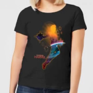 Captain Marvel Nebula Flight Womens T-Shirt - Black - M