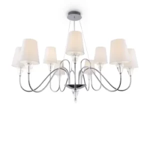 Modern Florero 9 Light Chrome Chandelier with Shades