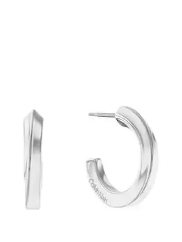 Calvin Klein Womens Calvin Klein Twisted Metal Earrings, Silver, Women