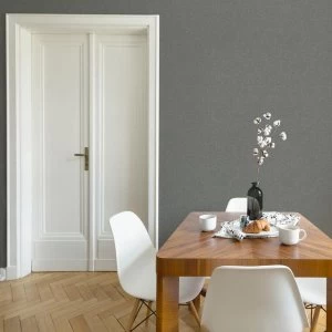 Fresco Dark Grey Fresca Plain Textured Wallpaper