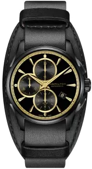 Hamilton Watch Jazzmaster Auto Chrono Black & Gold