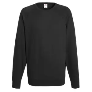 Fruit Of The Loom Mens Lightweight Raglan Sweatshirt (240 GSM) (M) (Black)