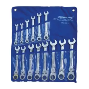 Silverline Flexible Head Ratchet Spanner Set 14pce 8 - 24mm 399017