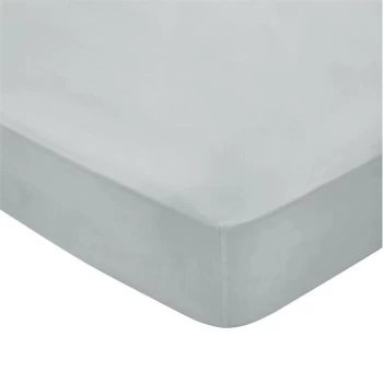 Bedeck of Belfast Fine Linens 300TC Plain Dye Fitted Sheet - SILVER