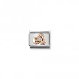 Nomination Composable Classic Rose Gold Zirconia Flower Link 430305/02