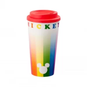 Funko Homeware Mickey Rainbow Plastic Lidded Mug