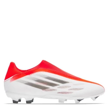 adidas X .3 Laceless Junior FG Football Boots - White/SolarRed