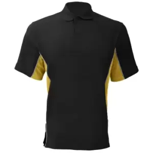 GamegearA Mens Track Pique Short Sleeve Polo Shirt Top (S) (Black/Gold/White)