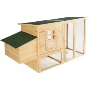 Tectake - Rabbit hutch / chicken coop Isabella 198x75x102cm - rabbit run, guinea pig hutch, chicken hut - brown