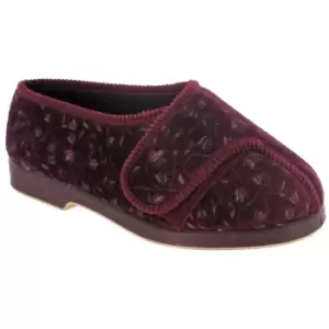 GBS Nola Extra Wide Fit Ladies Slipper / Womens Slippers (9 UK) (Wine)