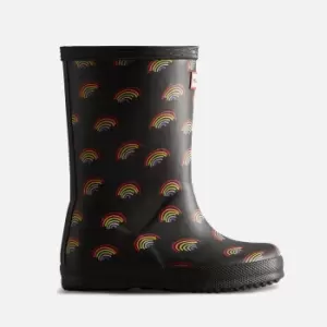 Hunter Classic Rainbow-Print Rubber Wellington Boots - UK 11 Kids