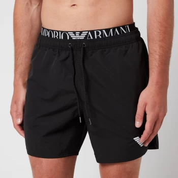 Emporio Armani Iconic Logo Band Swim Shorts Black Size XL Men